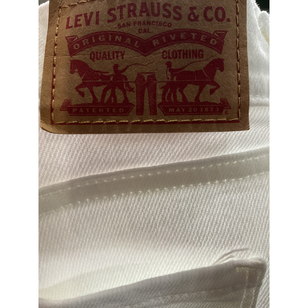 Levi's White Straight Jeans