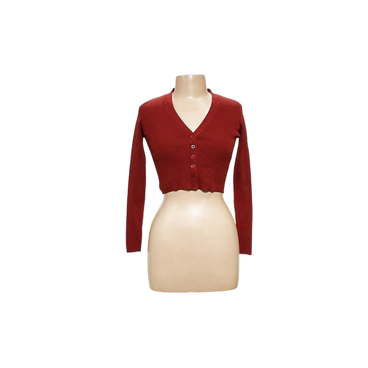 ZARA Red Viscose Knit Blouse - Women's S