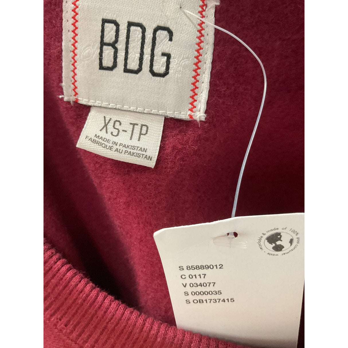 BDG Red Cotton Pullover Sweater for Women - XS