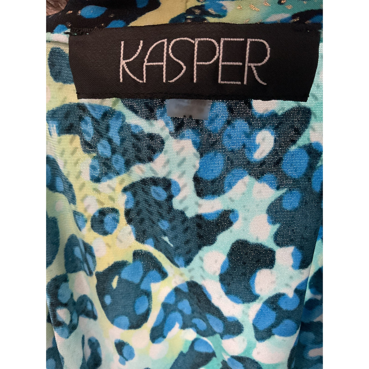 Kasper Blue Graphic Print Blouse