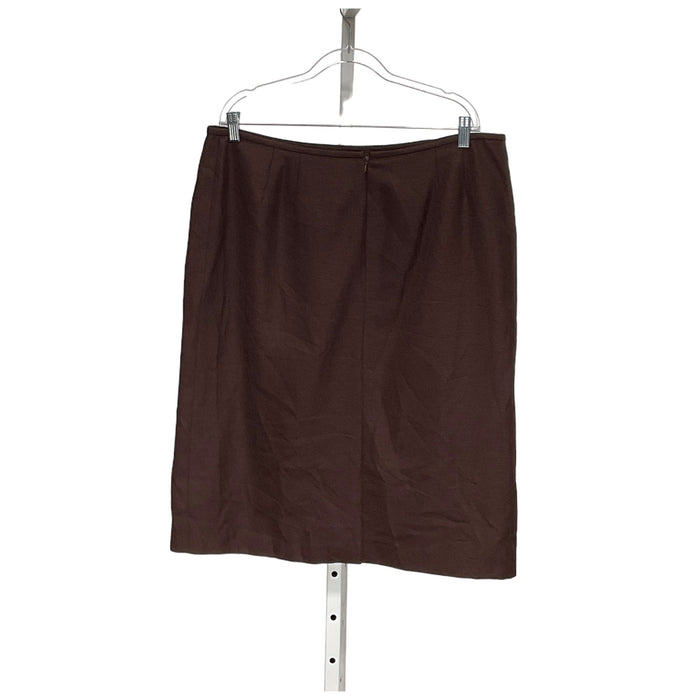 Le Suit Brown A-Line Skirt - Size 18