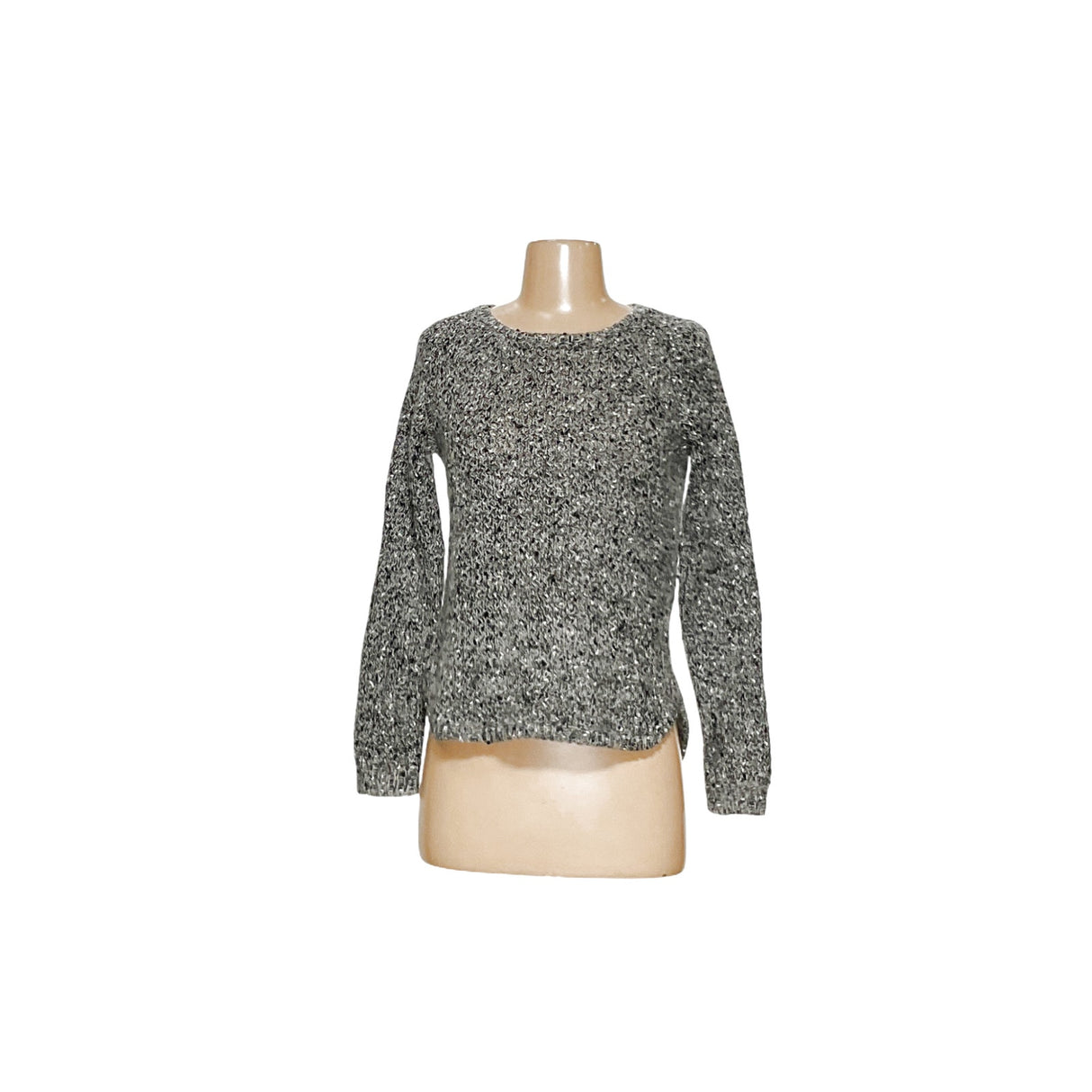 Ann Taylor Gray Acrylic Crochet Pullover