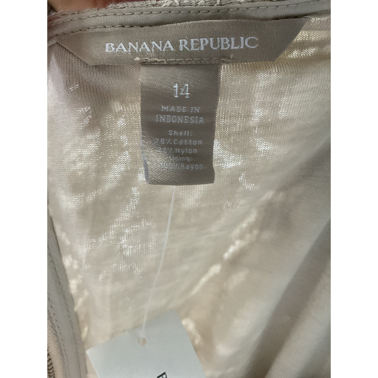 Banana Republic Beige A-Line Dress, Size 14