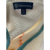 Democracy White Striped Pullover Sweater XL