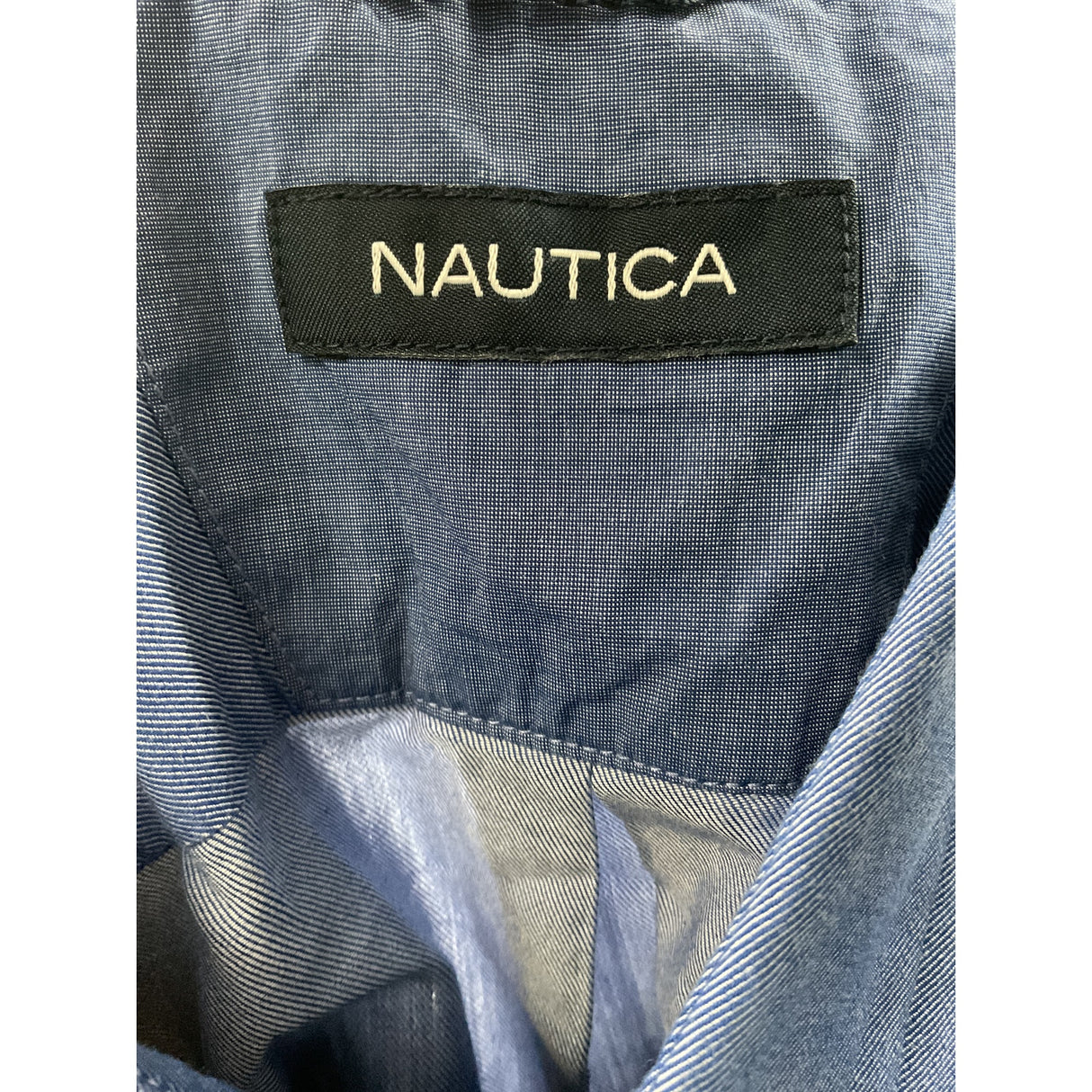 Nautica Blue Cotton Dress Shirt - Men's L