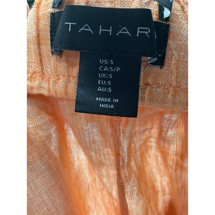 Tahari Orange Linen Ankle Pants - Women's Size S