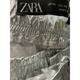 ZARA Silver Metallic Jogger Pants XS