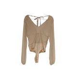 GUESS Beige Blouse - Women's Size L