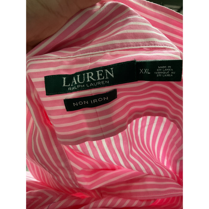 Lauren Ralph Lauren Button-Up Pink Top - Size 2XL