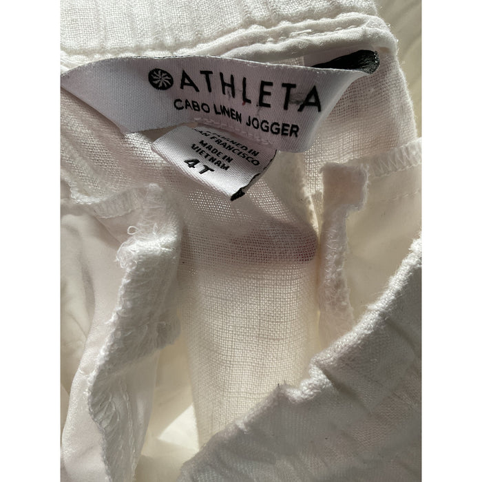 Athleta White Linen Jogger Pants - Size 4T