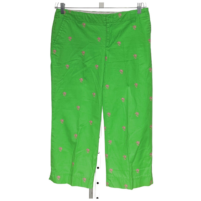 Lilly Pulitzer Green Capri Pants - Women's Size 8