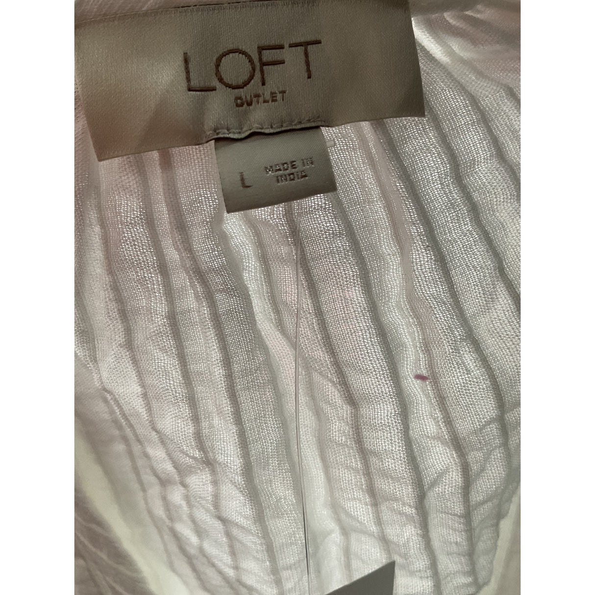 LOFT White Cotton Blouse - Women's Size L