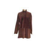 Liz Claiborne Velvet Henley Sweater - Brown (M)