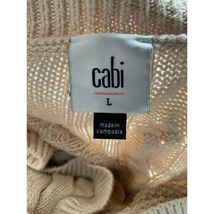 Cabi Beige Henley Sweater, Size L