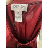 Carmen Marc Valvo XL Red Polyester Blouse