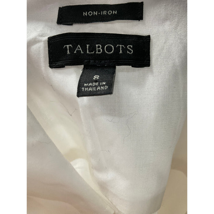 Talbots White 100% Cotton Button-Up Top Size 8