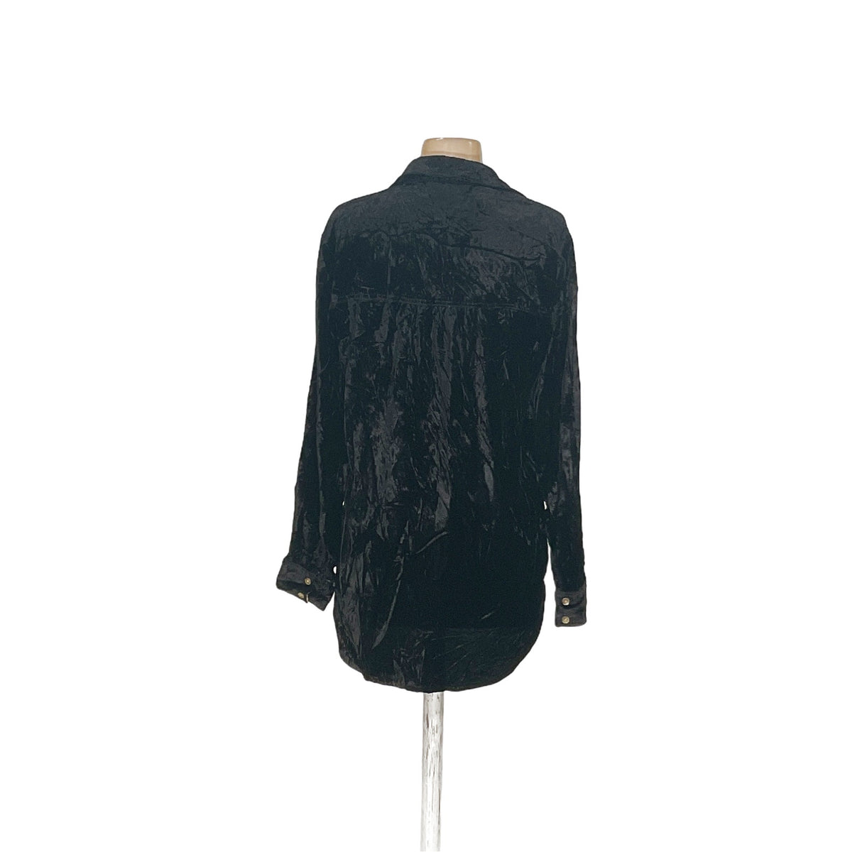 Maeve Black Velvet Button-Up Top - Size 6