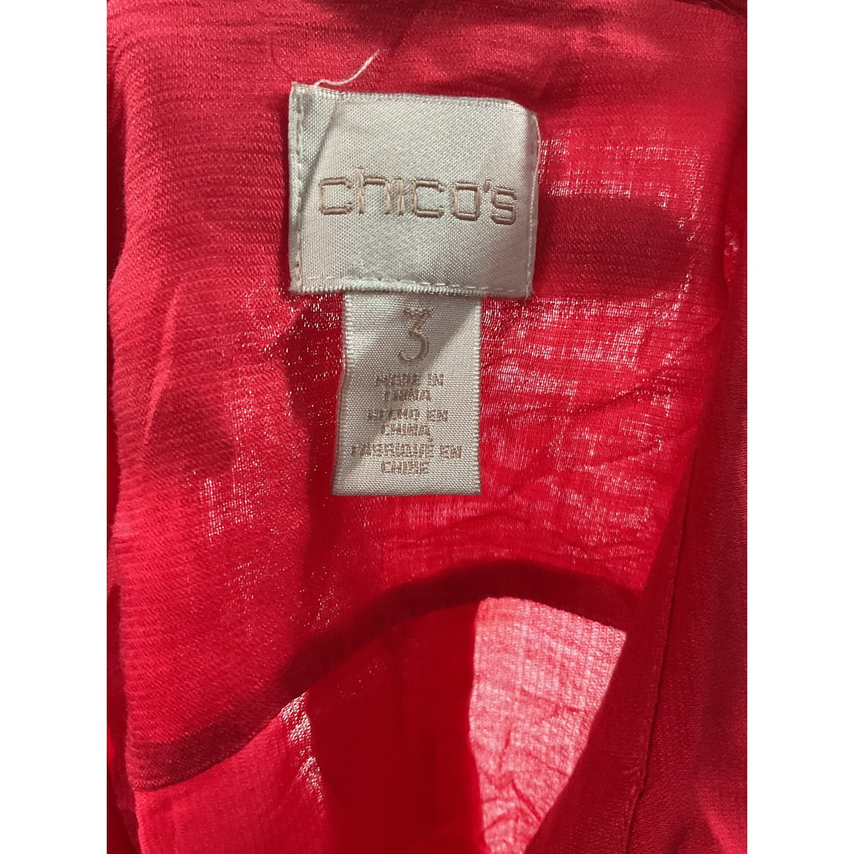 Chico's Red Plus Size Button-Up Top (Size 3)