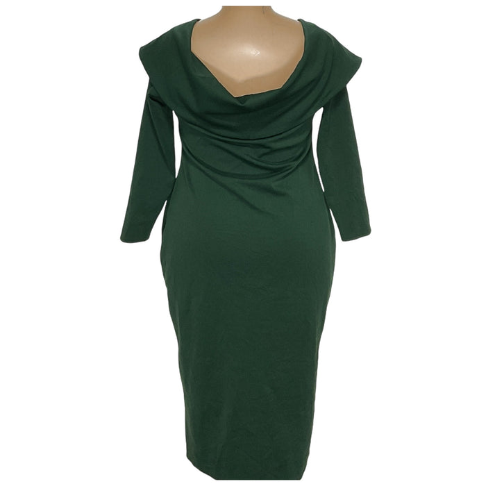 ASOS Green A-Line Midi Dress