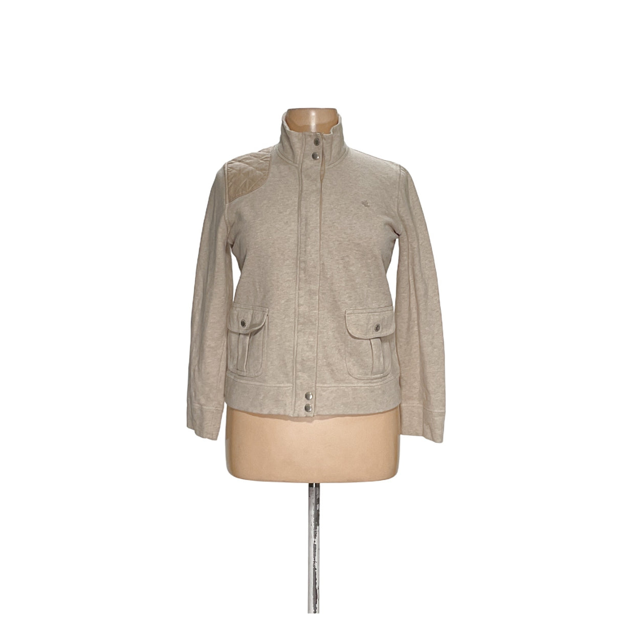 Lauren Ralph Lauren Beige Full Zip Sweater (Size L)