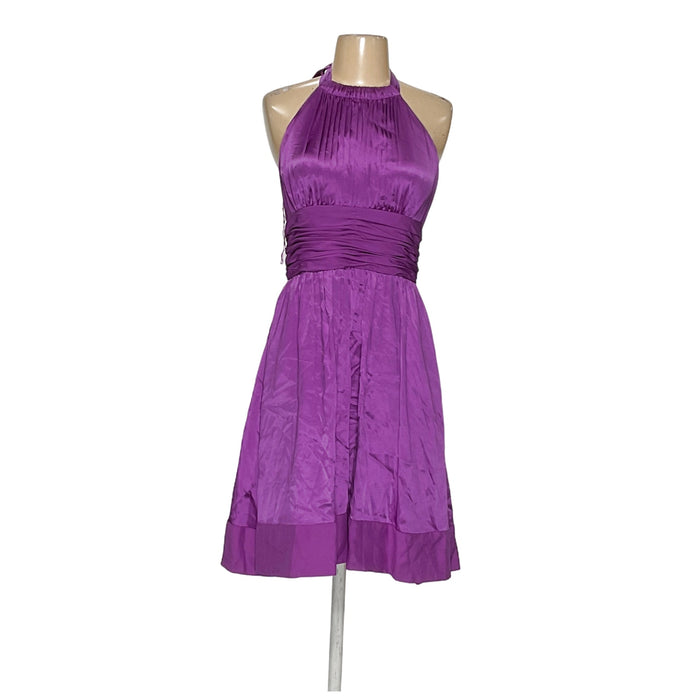 NWOT Adrianna Papell Purple Silk A-Line Midi Dress 6