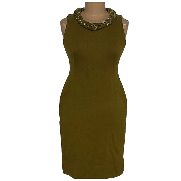 TAYLOR Green A-Line Midi Dress