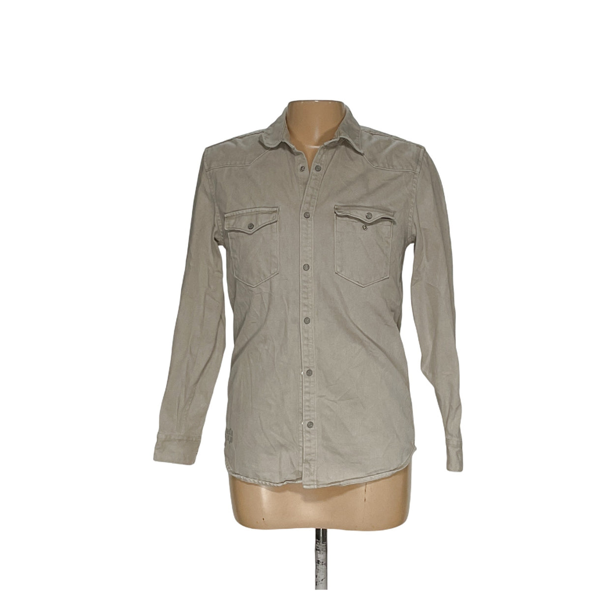 ZARA Men's Beige Button-Up Shirt