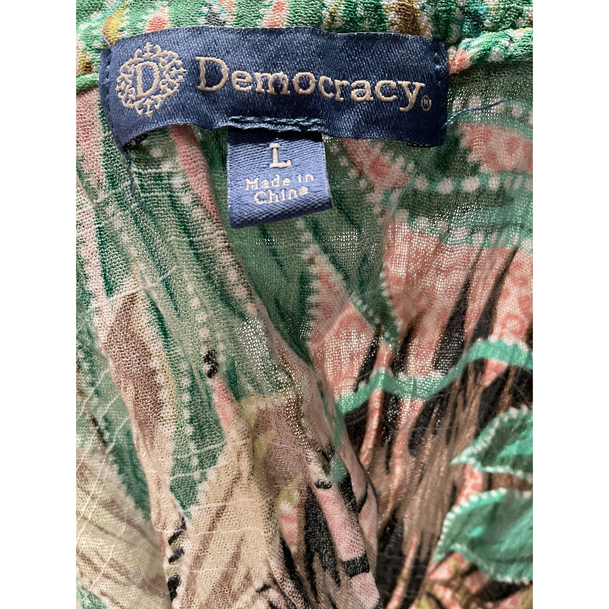 Democracy Multicolor Blouse 100% Cotton L