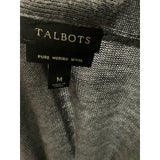 Talbots Gray Merino Wool Cardigan Sweater