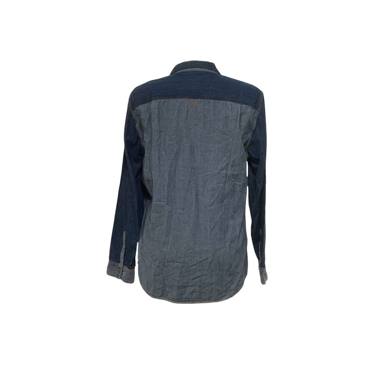 GUESS Blue Chambray Colorblock Shirt