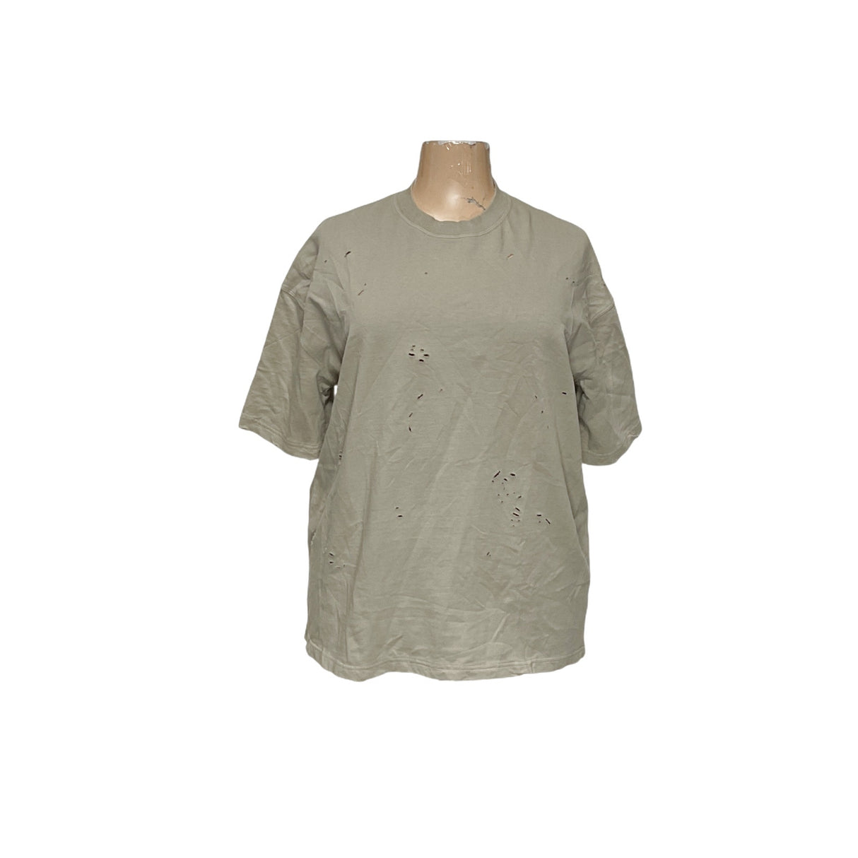 Zara Beige Cotton T-Shirt - Size L