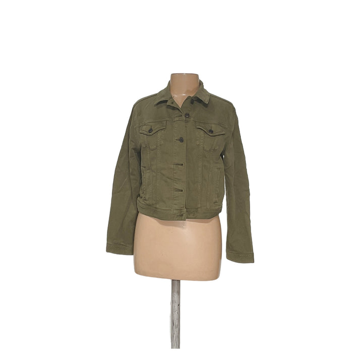 Lands' End Green Cotton Jacket - Women's M