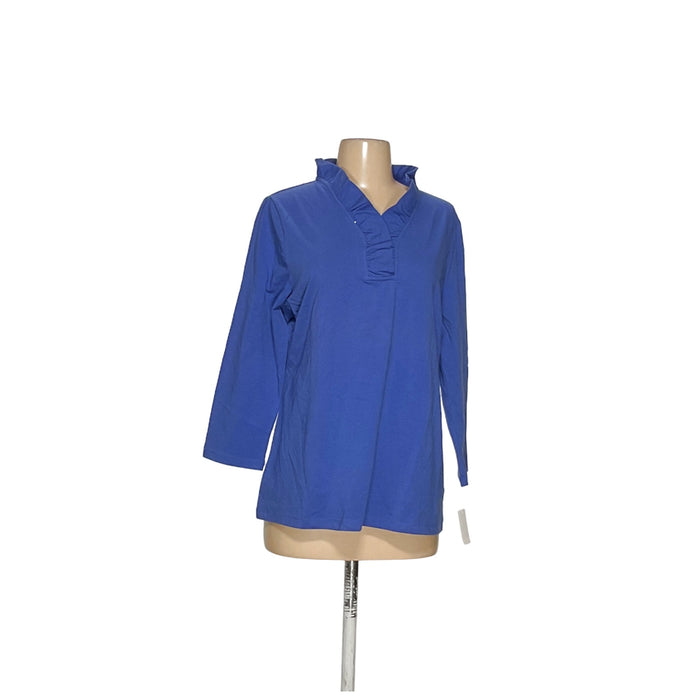 Talbots Blue Cotton Blouse - Size L