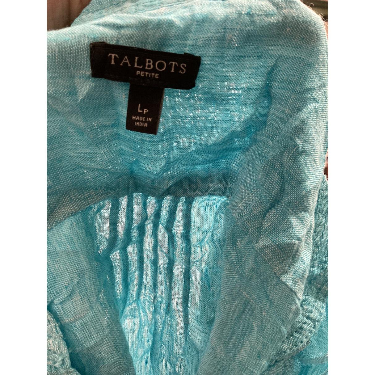 Talbots Blue Linen LP Blouse