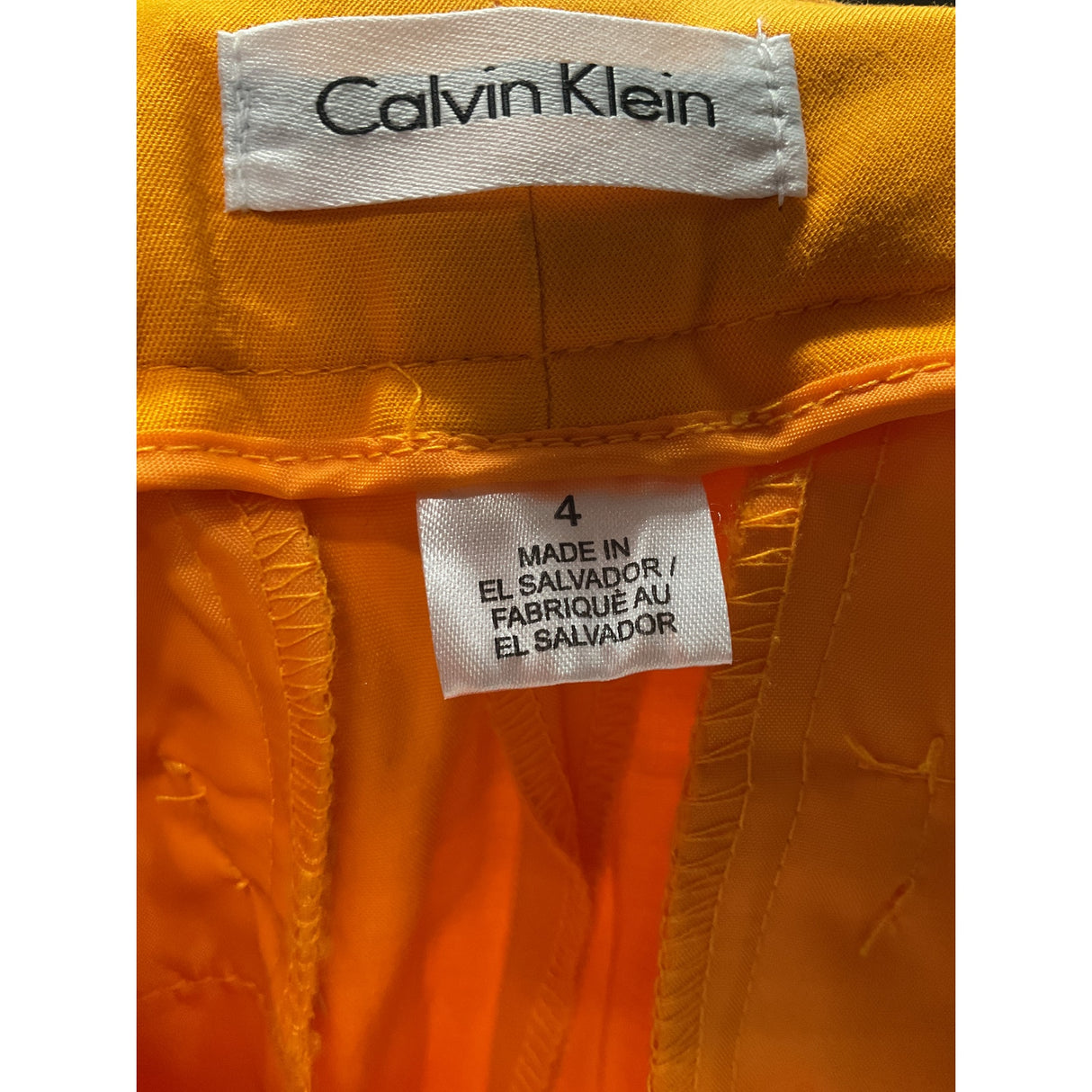 Calvin Klein Women's Yellow Cotton Ankle Pants - Size 4