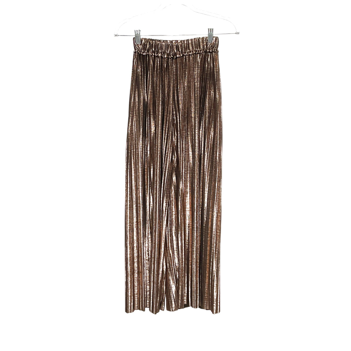 ZARA Gold Metallic Cropped Pants - Women's 13/14