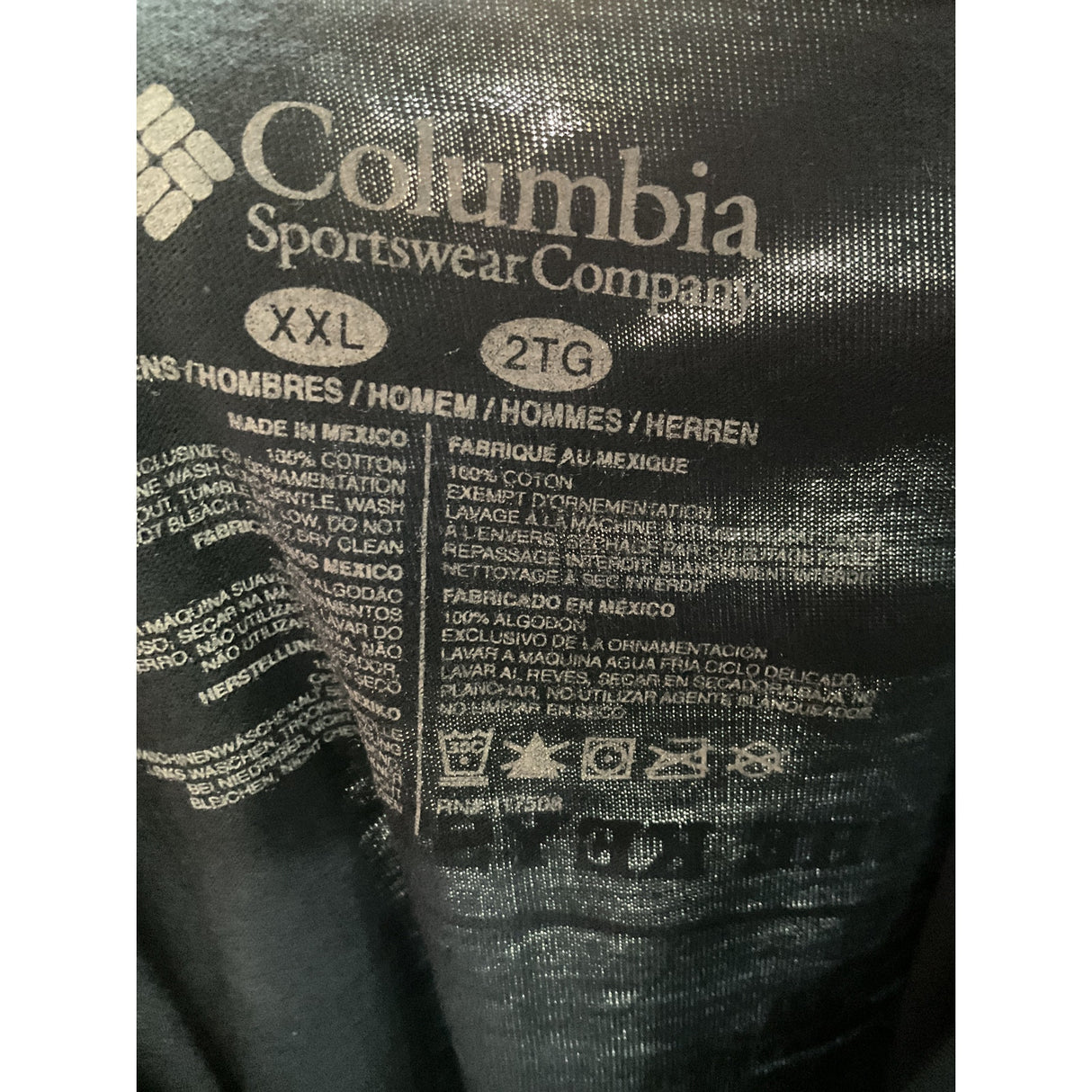 Columbia Blue Men's XXL T-Shirt - 27x33 in