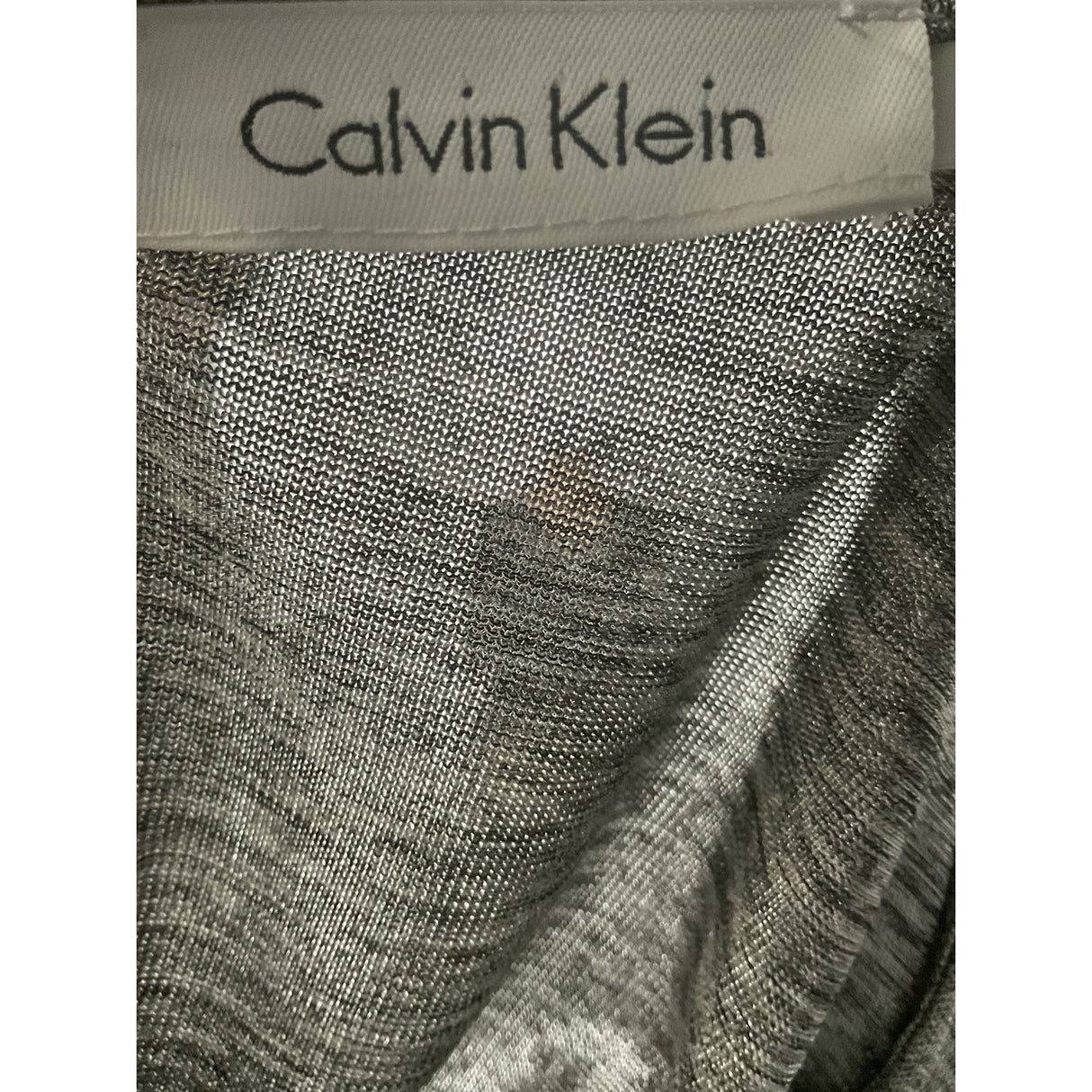 Calvin Klein Silver Chiffon Blouse, Women's L