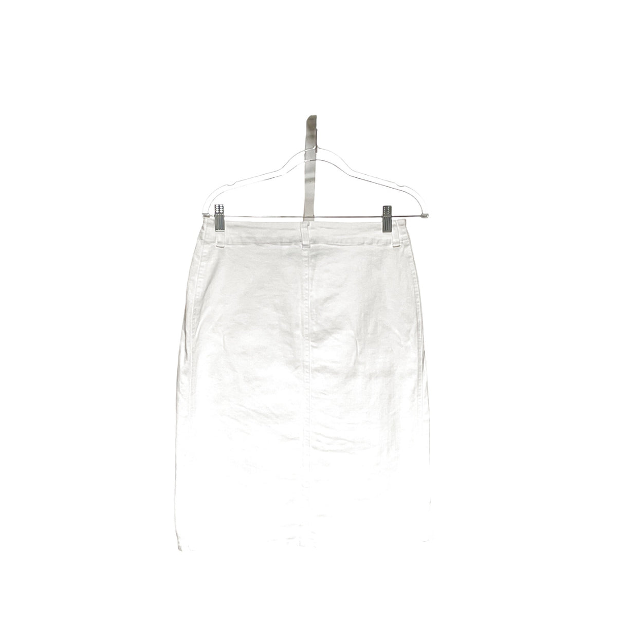 Chico's White Cotton Spandex Straight Pencil Skirt