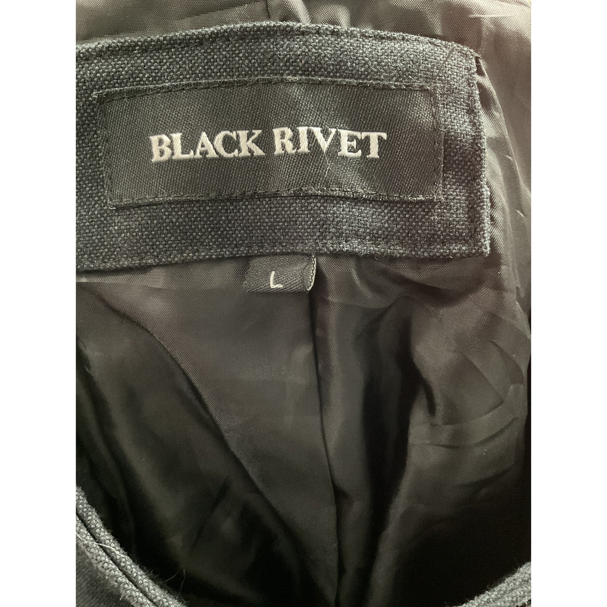 Black Rivet Anorak Jacket, Men's L