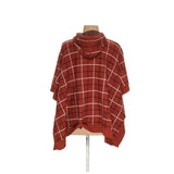 Tahari Brown Windowpane Tweed Cape Sweater