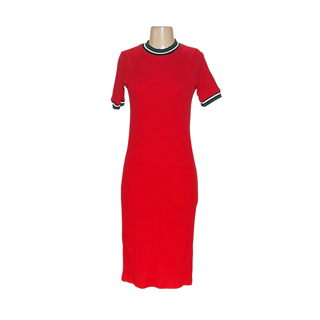 ZARA Red Cotton Bodycon Dress