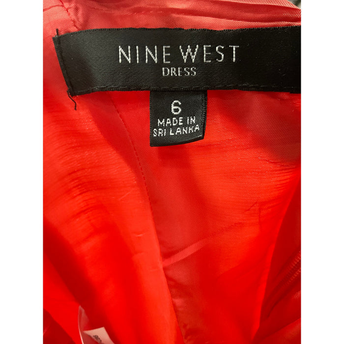 Nine West Orange Midi Shift Dress