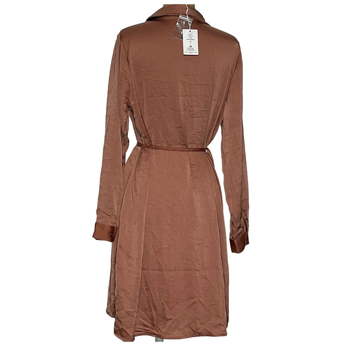 Lucky Brand Brown Midi Shirt Dress - Women's M