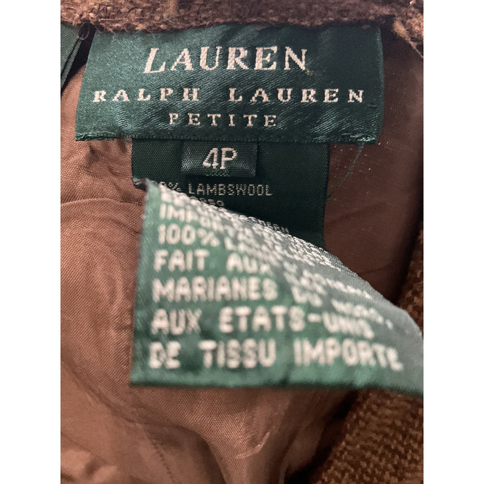 Lauren by Ralph Lauren 4P Brown Wool Mini Skirt