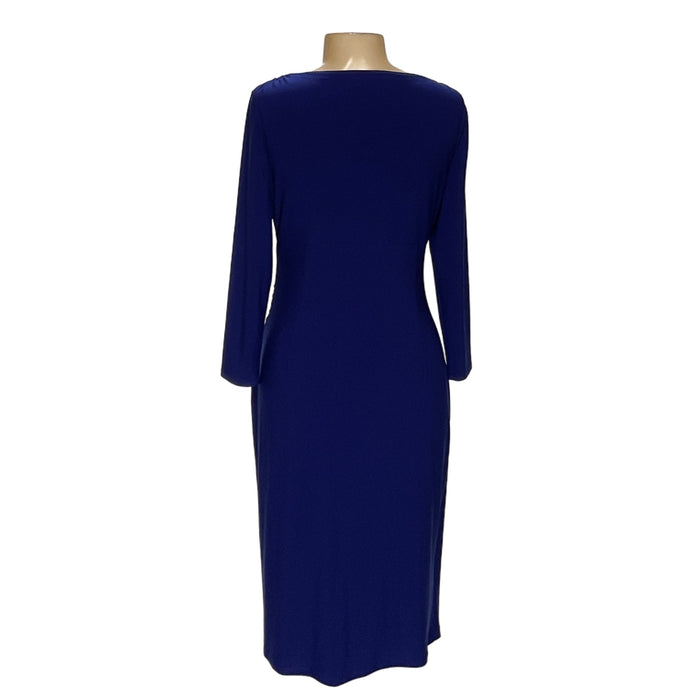 Lauren Ralph Lauren Blue A-Line Midi Dress