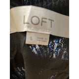 LOFT Black Mesh Sequin Blouse S