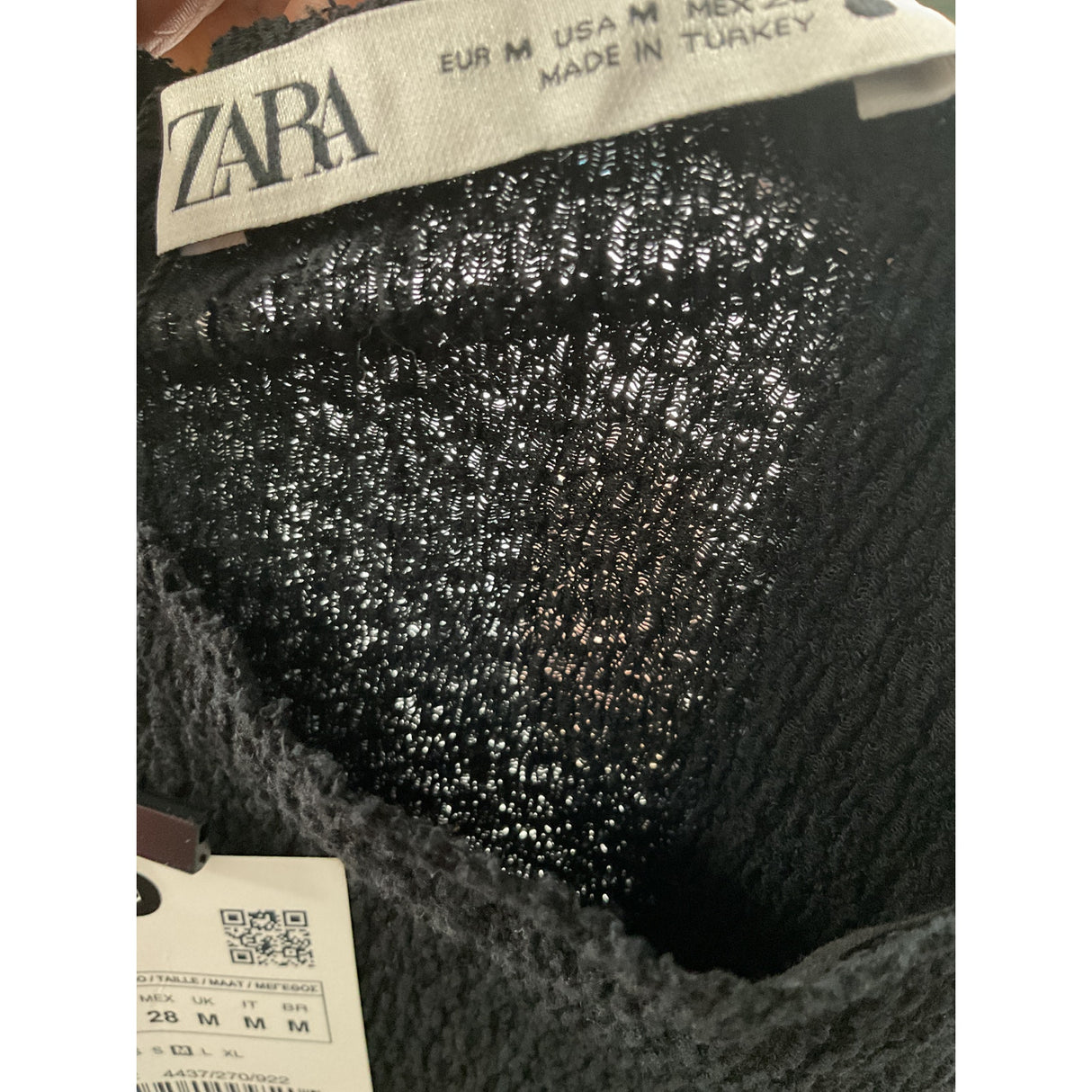 ZARA Black Cotton Pullover Sweater Size M