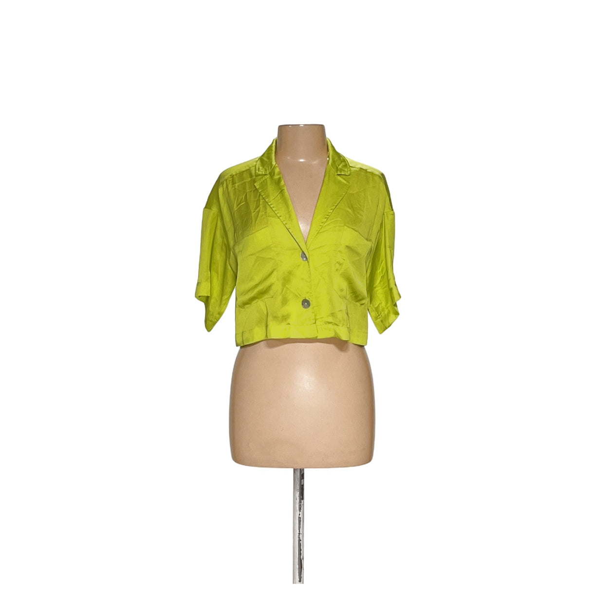 ZARA Green Button-Up Top, Size M