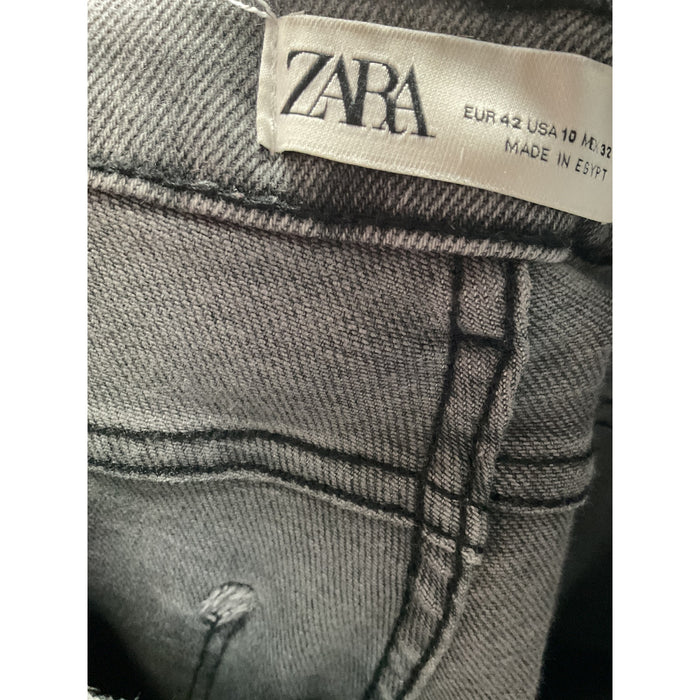 ZARA Gray Women's Cotton Ankle Jeans, Size 10